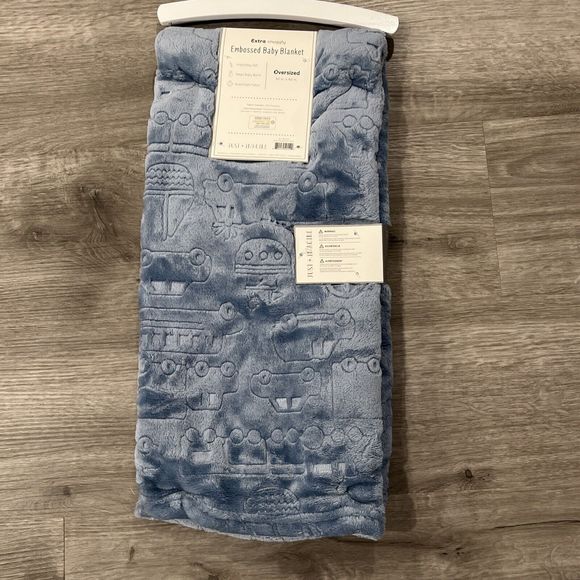 Just Imagine Embossed Baby Blanket Transportation Cars Vehicles Medium Blue New - Picture 6 of 7